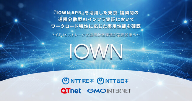 『IOWN APN』を活用した東京-福岡間の遠隔分散型AIインフラ実証において、ワークロード特性に応じた実用性能を確認