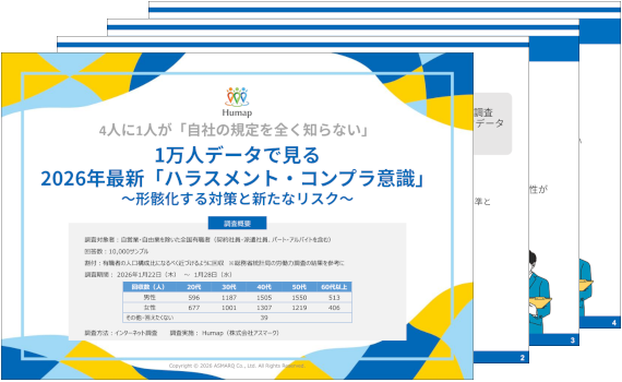 4人に1人が「自社の規定を全く知らない」！1万人データで見る2026年最新ハラスメント・コンプラ意識調査