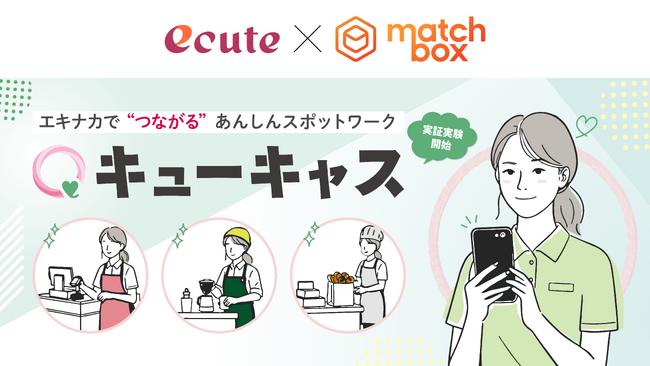 JR東日本グループのエキナカ商業施設「エキュート」新スポットワークサービス「キューキャス」実証実験を開始