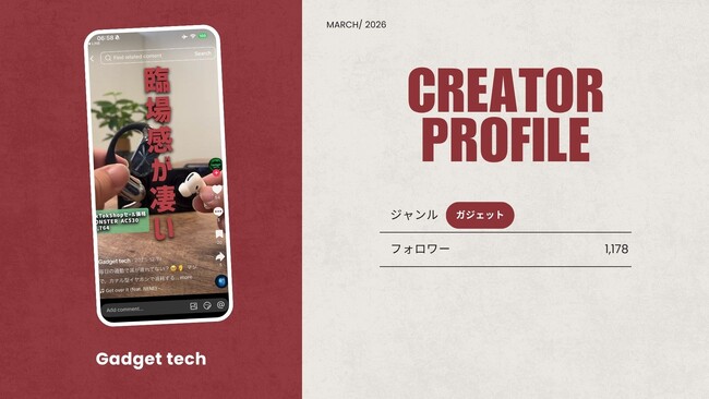 ショート動画取材班に「Gadget tech」が新たに加盟