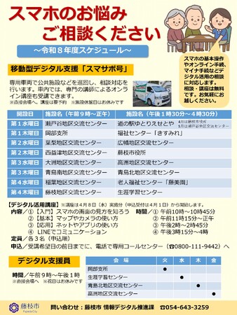 「スマホ何でもサポート号（スマサポ号）」が４月から運行スタート！