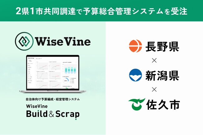 ワイズバイン、長野県・新潟県・佐久市の2県1市による共同調達で予算編成・経営管理システムを受注