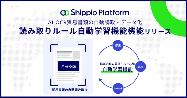 貿易DXのShippio、AI-OCRの「読み取りルール自動学習機能」を提供開始