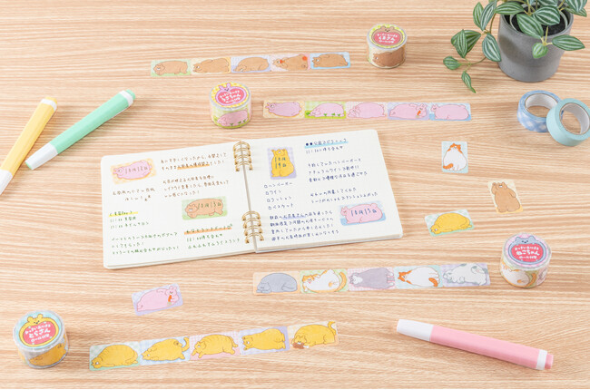 どうぶつたちの可愛さに癒される、おっきいあにまるのロール付箋を新発売