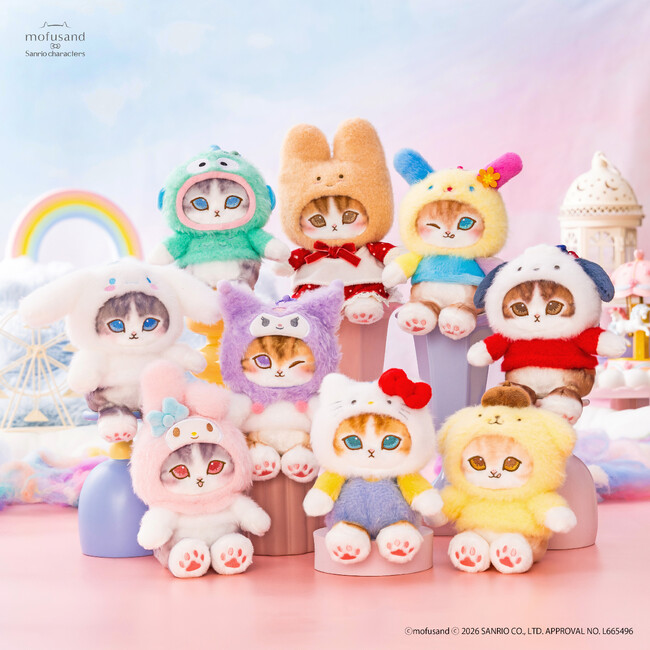 【mofusand × サンリオキャラクターズ】夢のコラボ第3弾！「遊園地へおでかけ」をテーマに淡いパステルカラーに包まれたコラボ商品が4月17日（金）より多数登場！