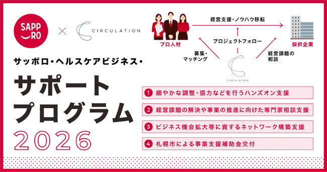 サーキュレーションが北海道札幌市より「サッポロ・ヘルスケアビジネス・サポートプログラム2026」運営業務を受託