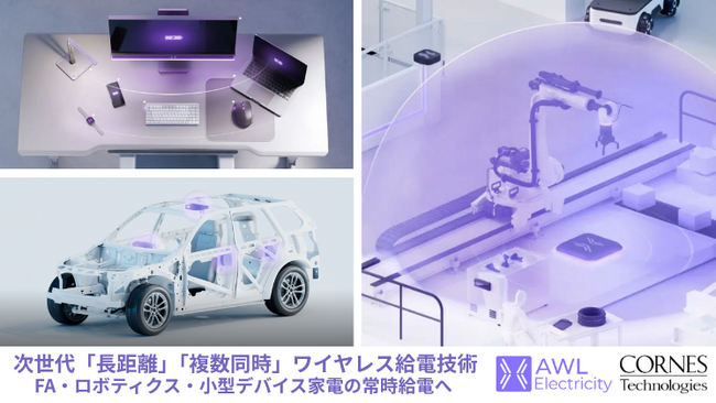 コーンズテクノロジー、AWL-Electricity社と代理店契約を締結。従来の弱点を克服した長距離・複数同時ワイヤレス給電技術を国内本格展開へ