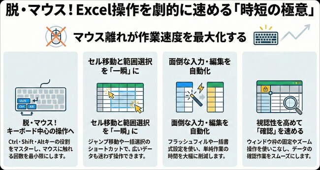 ショートカットキーの習得によりExcel作業時間を大幅に短縮する「Excel操作時短研修」：社員研修のリスキル