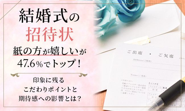 結婚式の招待状「紙の方が嬉しい」が47.6%でトップ！印象に残るこだわりポイントと期待感への影響とは？