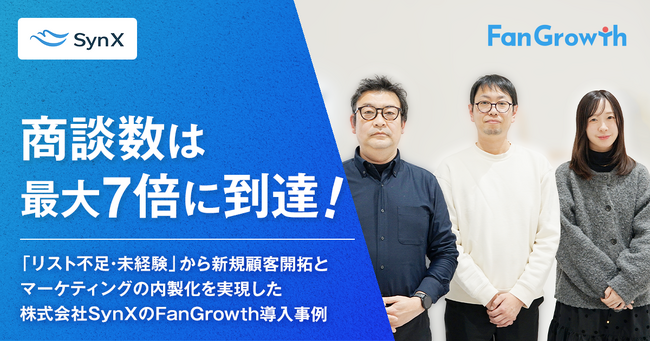 【FanGrowth（ファングロース）導入事例】株式会社SynXが商談数は最大7倍に到達！