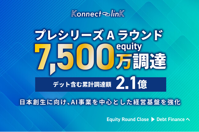「日本創生」を掲げるKonnect-linK、プレシリーズAラウンドで総額7,500万円の資金調達を実施　―勝ち続ける力を磨き、成果と挑戦を地域へ循環させる「日本創生モデル」の実装を加速―