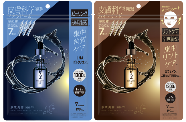 美容液に溺れる贅沢マスク『原液美容100マスク』から、皮膚科学発想の『pro』シリーズが誕生！