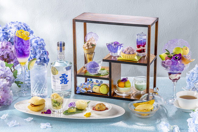 中国料理「チャイナシャドー」より初夏の光に透ける紫陽花の彩りと鎌倉クラフトジン「露」の香りを纏うアフタヌーンティー、パフェ＆セイボリー 5月7日より提供開始