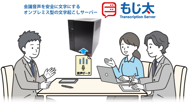 クラウドに音声や映像を出さないオンプレミス型の文字起こしサーバー「もじ太」を提供開始。会議録音を社内サーバーで安全にテキスト化。「もじ太PLUS」なら翻訳にも対応。