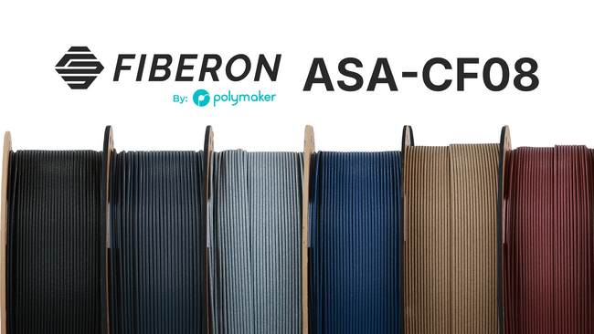 Polymaker「Fiberon(TM) ASA-CF08」3Dプリンターフィラメント発売。屋外用途にも適した高剛性フィラメント