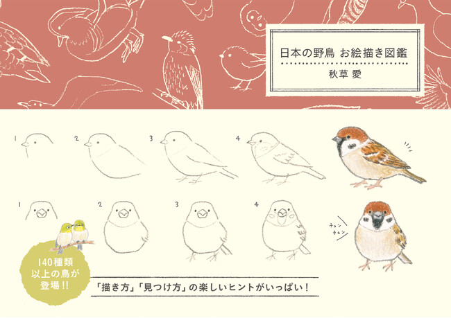 野鳥の描き方、見つけ方の楽しいヒントがいっぱい！140種類以上が登場する『日本の野鳥 お絵描き図鑑』4/22発売