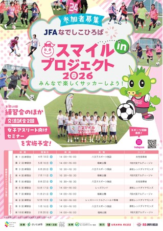 中学生年代女子サッカー合同練習会「スマイルプロジェクト2026」の参加者を募集します