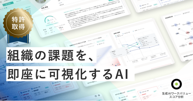AIエンゲージメントサーベイ「生成AIワークバリュー・スコア分析」（JOB Scope）／「アンケートの回答結果を表示するプログラム、装置及び方法」特許取得のお知らせ