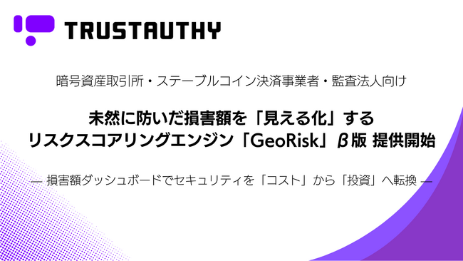 不正送金リスクを「位置×時刻×デバイス」でリアルタイムに数値化ーーリスクスコアリングエンジン「GeoRisk」β版 提供開始
