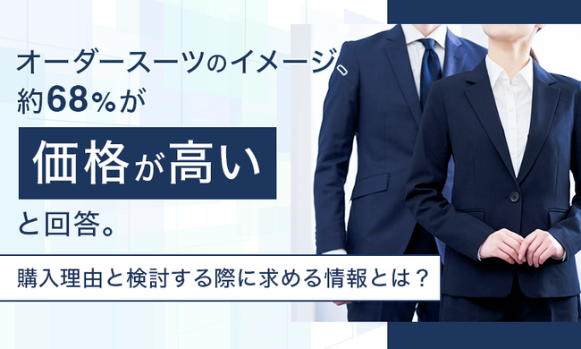 オーダースーツのイメージ、約68%が「価格が高い」と回答。購入理由と検討する際に求める情報とは？