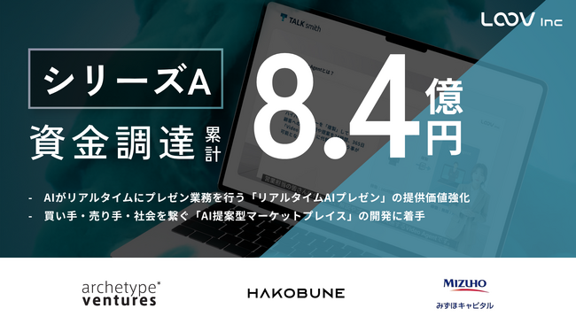 ビジネスの「聞きパ」を改善するプレゼンインフラ「TALKsmith」運営のLOOV、シリーズAラウンドの資金調達を実施