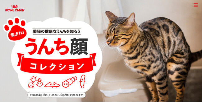 ロイヤルカナン、猫の健康に関する知識を啓発するキャンペーン「集まれ“うんち顔”コレクション」を実施