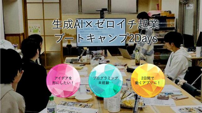 【総合型選抜・リスキリング】未経験から2日でアプリを創る！『生成AI×ゼロイチ起業ブートキャンプ』5月16日・17日勝どきで開催