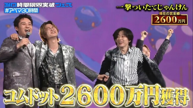 ついにグランドフィナーレ！コムドット、179回のパイを浴びた激闘の末にぴあアリーナへ到着！残る賞金は2600万円、運命の「一撃ついたてじゃんけん」やまとがRGとの大勝負を制し見事獲得