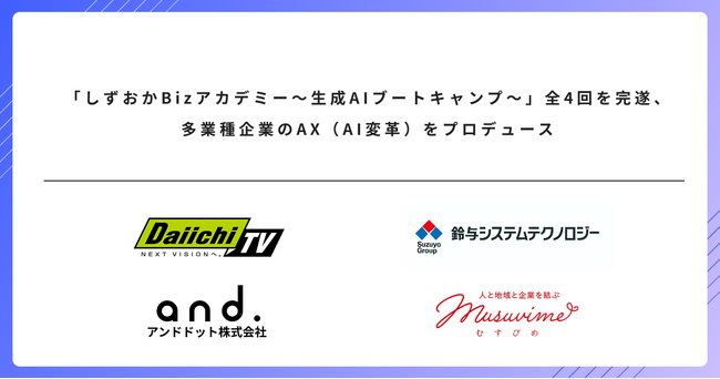 「しずおかBizアカデミー～生成AIブートキャンプ～」全4回を完遂、多業種企業のAX（AI変革）をプロデュース