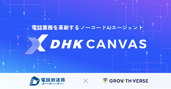AI Agent開発のGROWTH VERSE、IVR大手の電話放送局と、セキュリティとコストを両立したAIエージェント型ボイスボット「DHK CANVASエージェントプラン」を4月15日より提供開始
