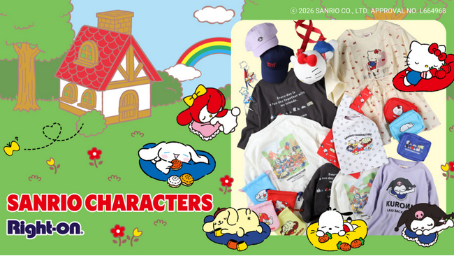 サンリオキャラクターズとライトオンがコラボレーション！すやすや眠る姿が可愛いキャラクターたちの限定描き起こしアイテムが登場！