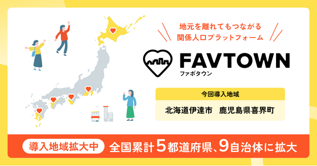 関係人口プラットフォーム「FAVTOWN」が、鹿児島県喜界町と北海道伊達市へ新たに導入