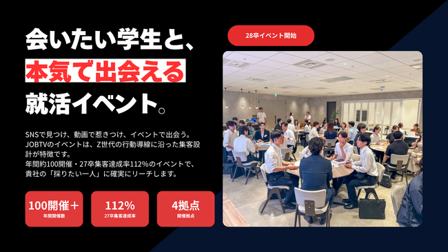 “集客エコシステム”の最終フェーズ【Action】を担う　ビジネス提案型イベント『JOBTV Arena』を28卒市場向けに本格展開