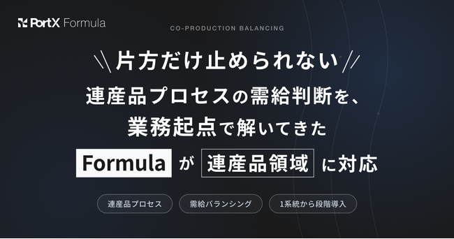 PortX、連産品プロセスの需給バランシングにおける意思決定支援の取り組みを開始