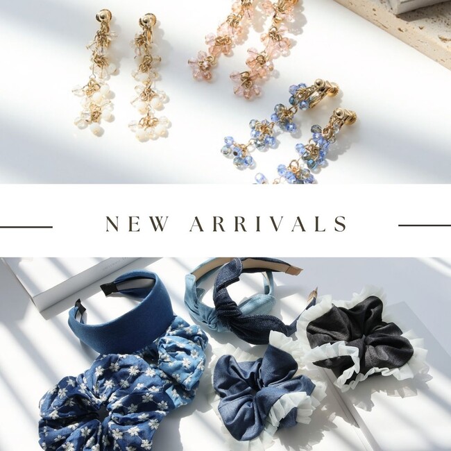 LUNA EARTH ONLINEより、大人カジュアルなデニムシリーズヘアアクセ&カラフルビーズアクセサリーの新作が4/16（木）入荷しました。
