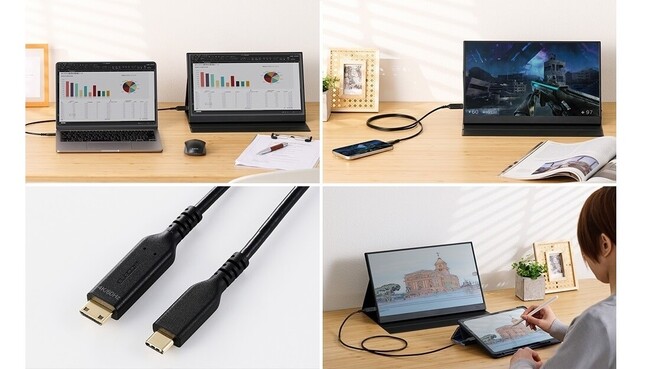 パソコンをモバイルモニターに、つなぐだけで4K映像を出力可能！USB Type-C to Mini HDMI変換ケーブルを新発売