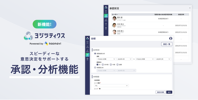 予実管理システム「ヨジツティクス」が承認・分析機能を提供開始 ～変化に強い予実管理が可能に～
