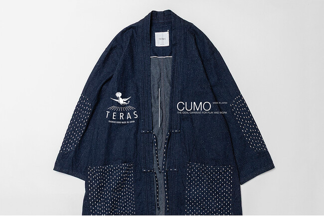 【新商品情報】岡山発エプロンブランド「CUMO」×刺し子ブランド「TERAS」、コラボプロダクト「JAPAN DENIM SASHIKO HAORI」を2026年5月より本格リリース。