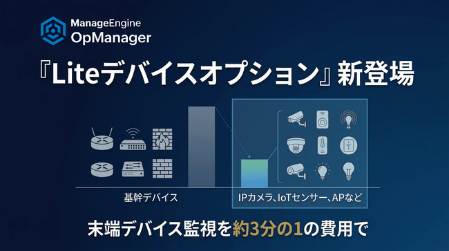 ネットワーク監視ツール「OpManager」、末端デバイスを従来の約3分の1の費用で監視できる「Liteデバイスオプション」を提供開始