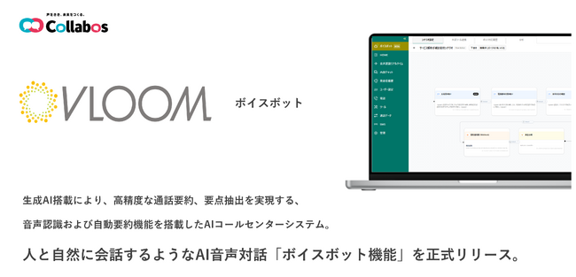 AIコールセンターシステム「VLOOM」にて　シナリオ型「ボイスボット機能」を正式リリース