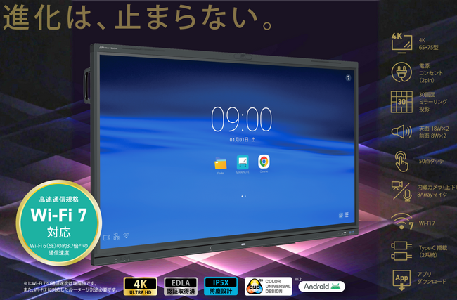 学校現場が求める「いま」と「ミライ」を詰め込んだ電子黒板。MIRAI TOUCHの最高峰、Ｘシリーズから最新モデルが登場。