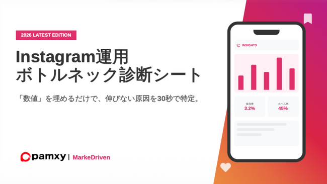 【連載開始】Instagram運用の「停滞」をデータで打破する。株式会社pamxy、2026年最新アルゴリズム対応の『実戦診断＆改善ツール』を連続公開。第1弾は「ボトルネック診断シート」