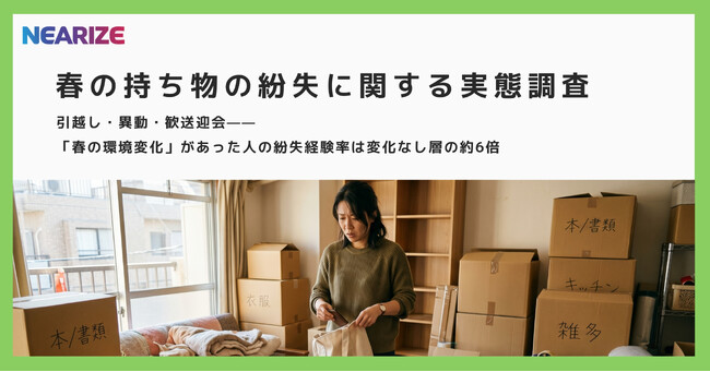 【春の持ち物の紛失に関する実態調査】引越し・異動・歓送迎会--「春の環境変化」があった人の紛失経験率は変化なし層の約6倍