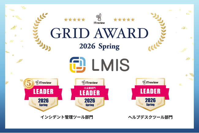 ユニリタのサービスマネジメントプラットフォーム「LMIS」、「ITreview Grid Award 2026 Spring」で最高位「Leader」を2部門で獲得