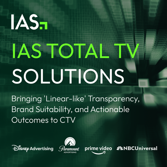 IAS、CTV向けの包括的ソリューション「IAS Total TV」の提供開始。CTVで「リニアTV並み」の透明性を実現