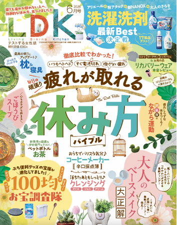 寝ても疲れが取れない方は「休み方バイブル」でヘトヘト脱出！ コーヒーメーカーや100均お宝グッズなど気になるアレコレをまとめてテスト!!【LDK 2026年6月号】