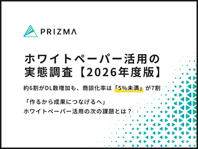 【2026年版：BtoBホワイトペーパー実態調査】約6割がDL増加も、商談化率は5%未満が約7割
