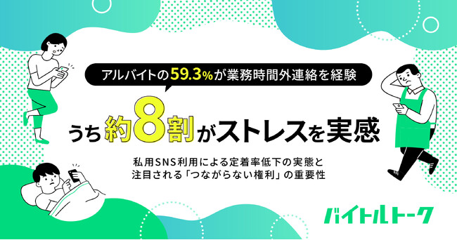 アルバイトの59.3％が業務時間外連絡を経験、うち約8割がストレスを実感