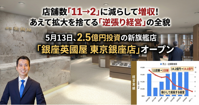 銀座に2.5億円のオーダースーツ旗艦店オープン。創業86年「銀座英國屋」、店舗数11→2への集約で”最高の接客”と”働き甲斐”を両立へ