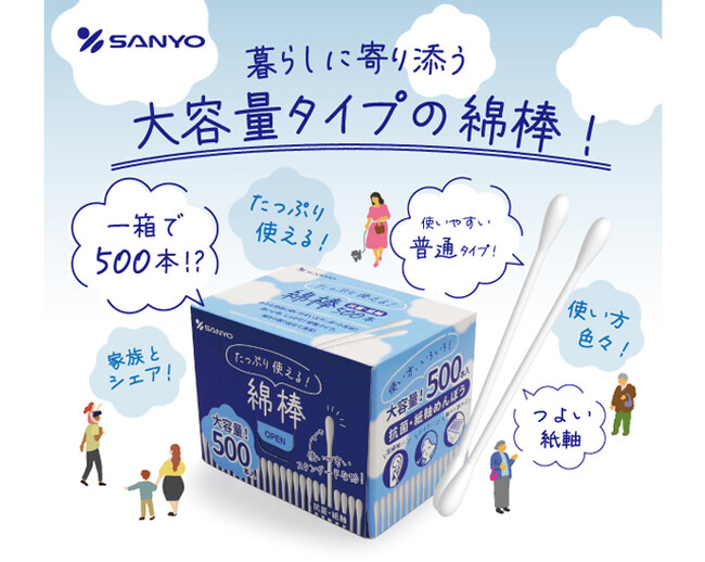 【綿棒がピンチ！】中東情勢の影響で丸筒プラ容器の製造が困難に。※業界初「丸筒入り綿棒」を開発した(株)山洋が、環境配慮型「抗菌綿棒 500本紙箱」を4月に発売！「丸筒」から「紙箱」へ